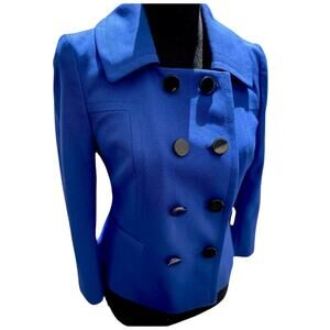 New Ann Taylor Modern Fit Double Breasted Jacket Size 2 Blue